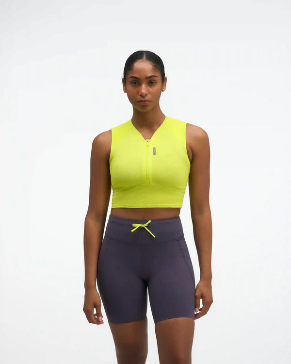 SkyBreeze Crop Tank:Hoka Citrus:XS