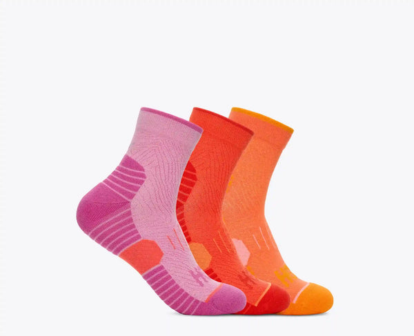 Quarter Run Sock 3-Pack:Hazy Blue / Soft Cobalt / Night Glw Blue:S
