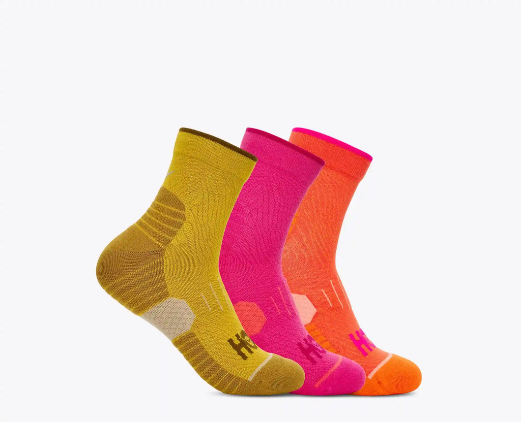 Quarter Run Sock 3-Pack:Hazy Blue / Soft Cobalt / Night Glw Blue:S