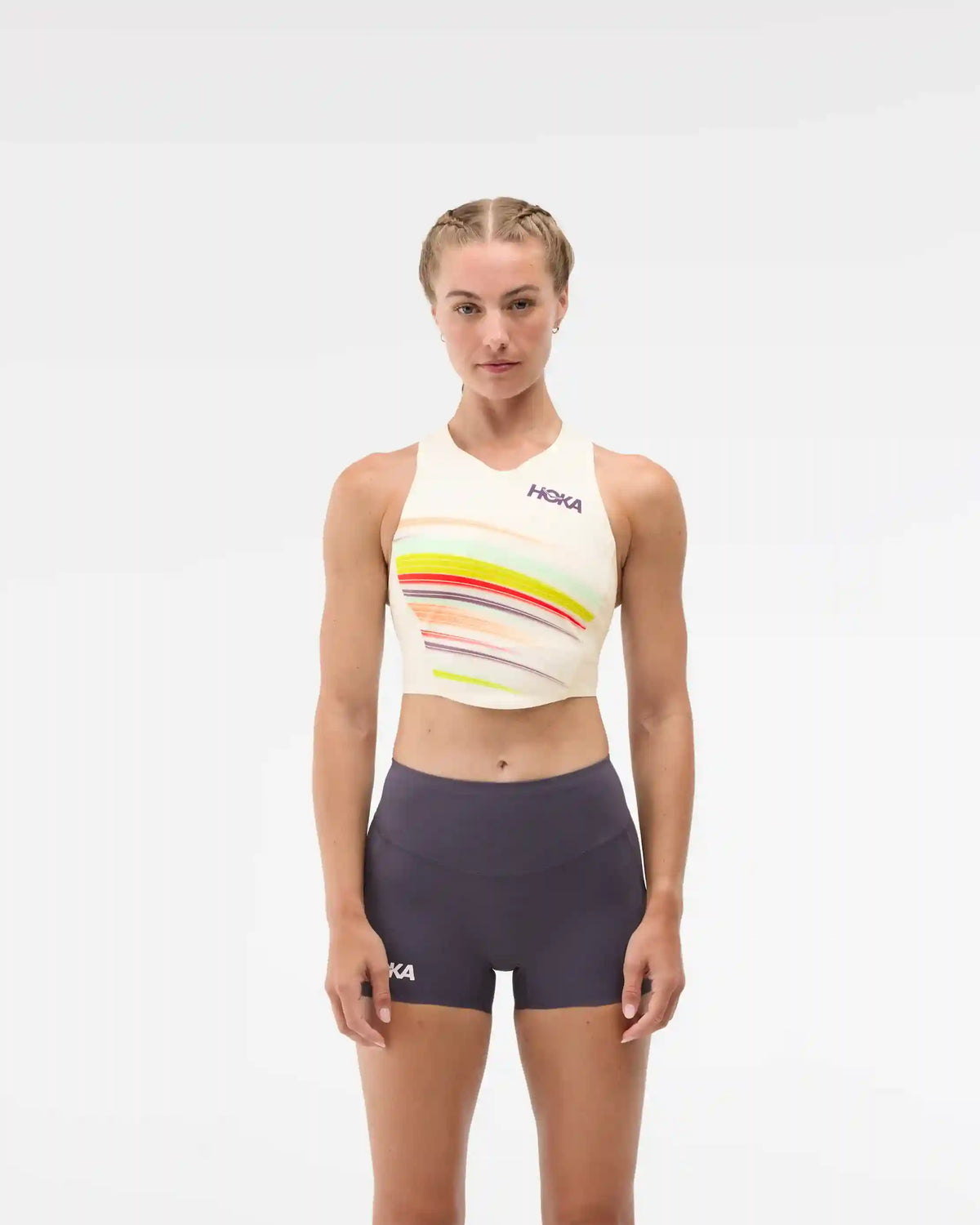 Race Day Crop Bra:Alabaster Flare:XS