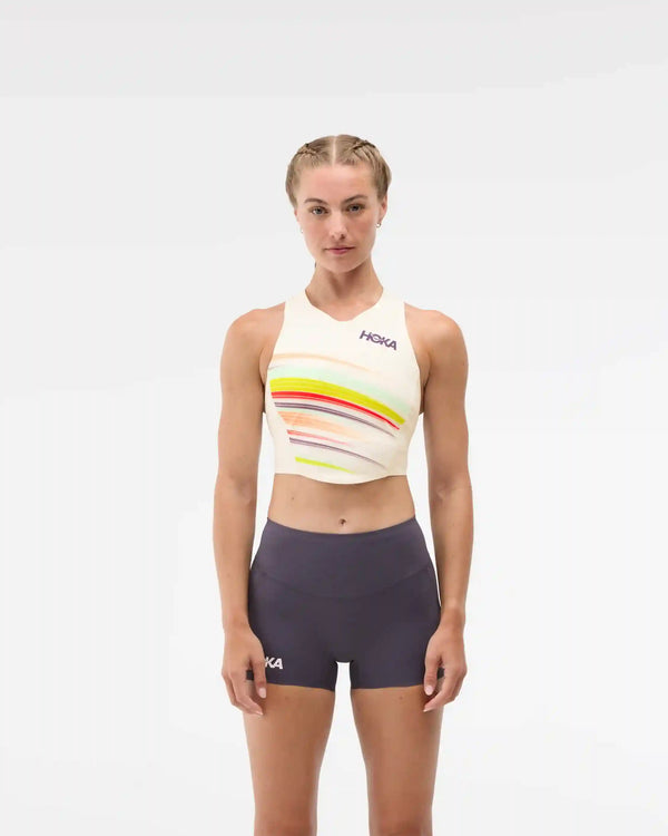 Race Day Crop Bra:Alabaster Flare:XS