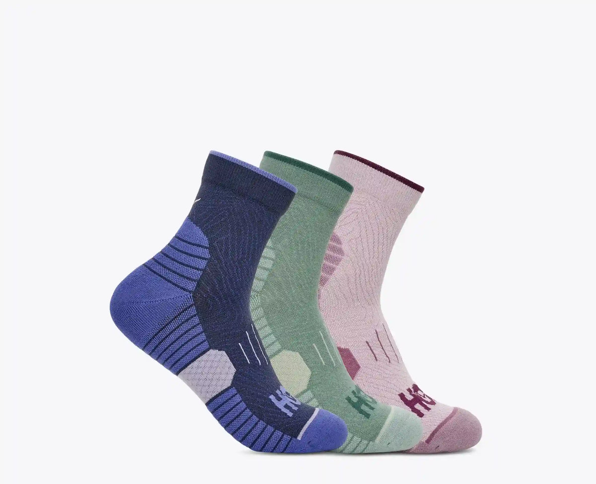 Quarter Run Sock 3-Pack:Varsity Navy / Rosemary / Lilac Cream:S