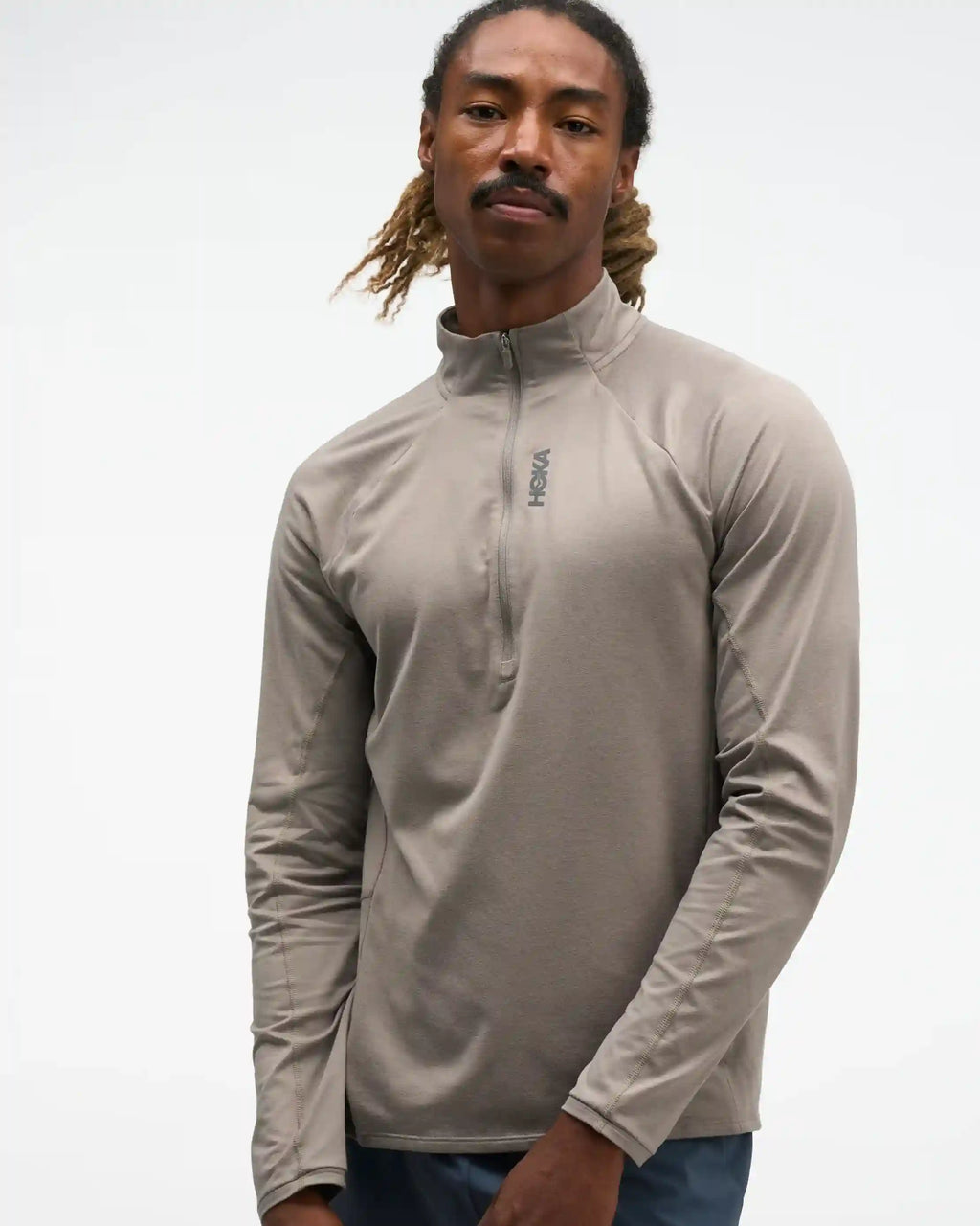 SkyForm Half Zip:Pebble Grey Htr:XS