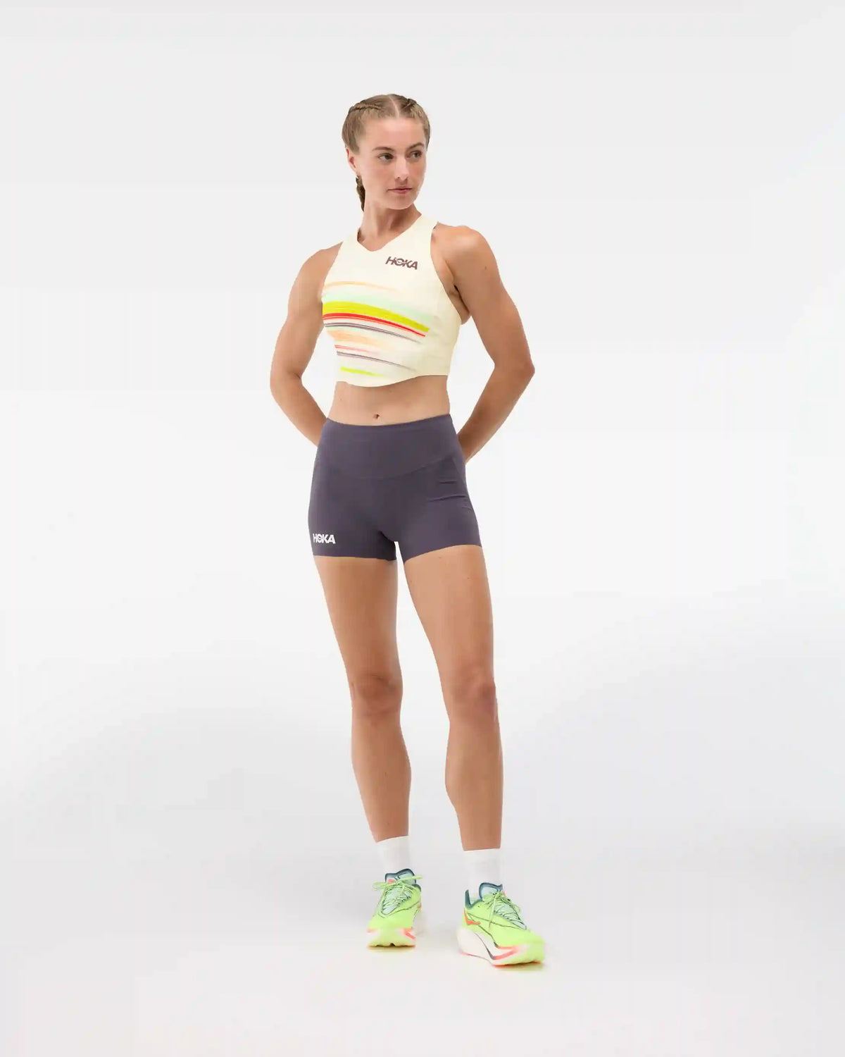 Race Day Crop Bra:Alabaster Flare:XS