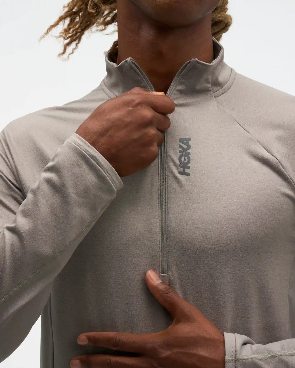 SkyForm Half Zip:Pebble Grey Htr:XS