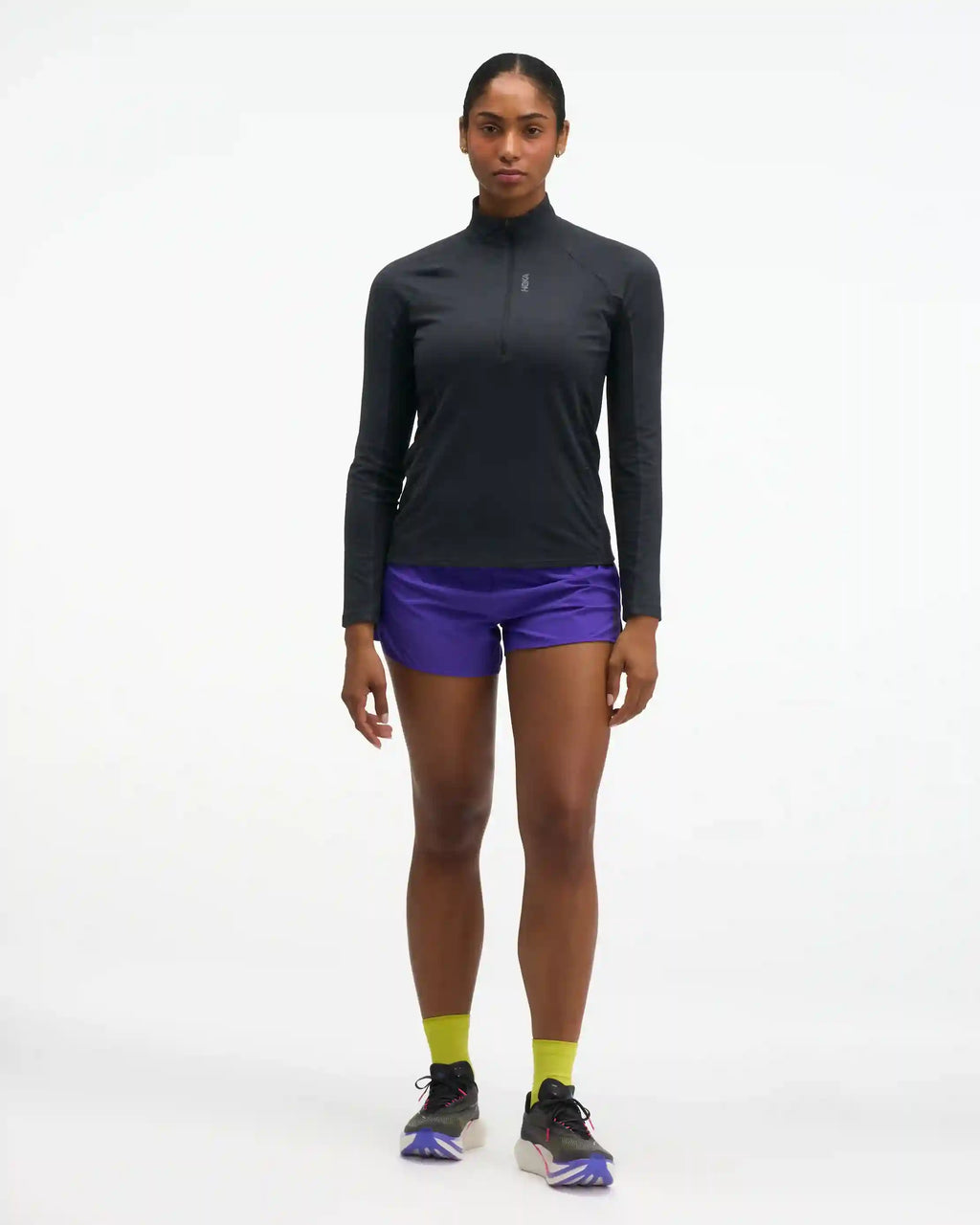 SkyForm Half Zip:Black Htr:XS