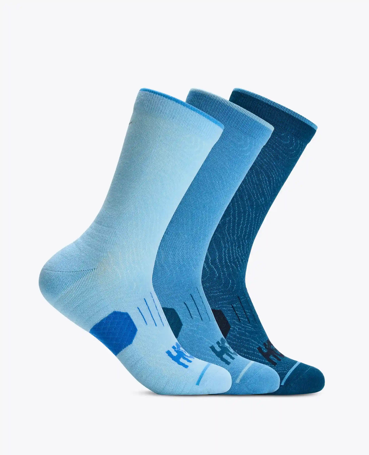 Crew Run Sock 3-Pack:Hazy Blue / Soft Cobalt / Night Glw Blue:S Main image
