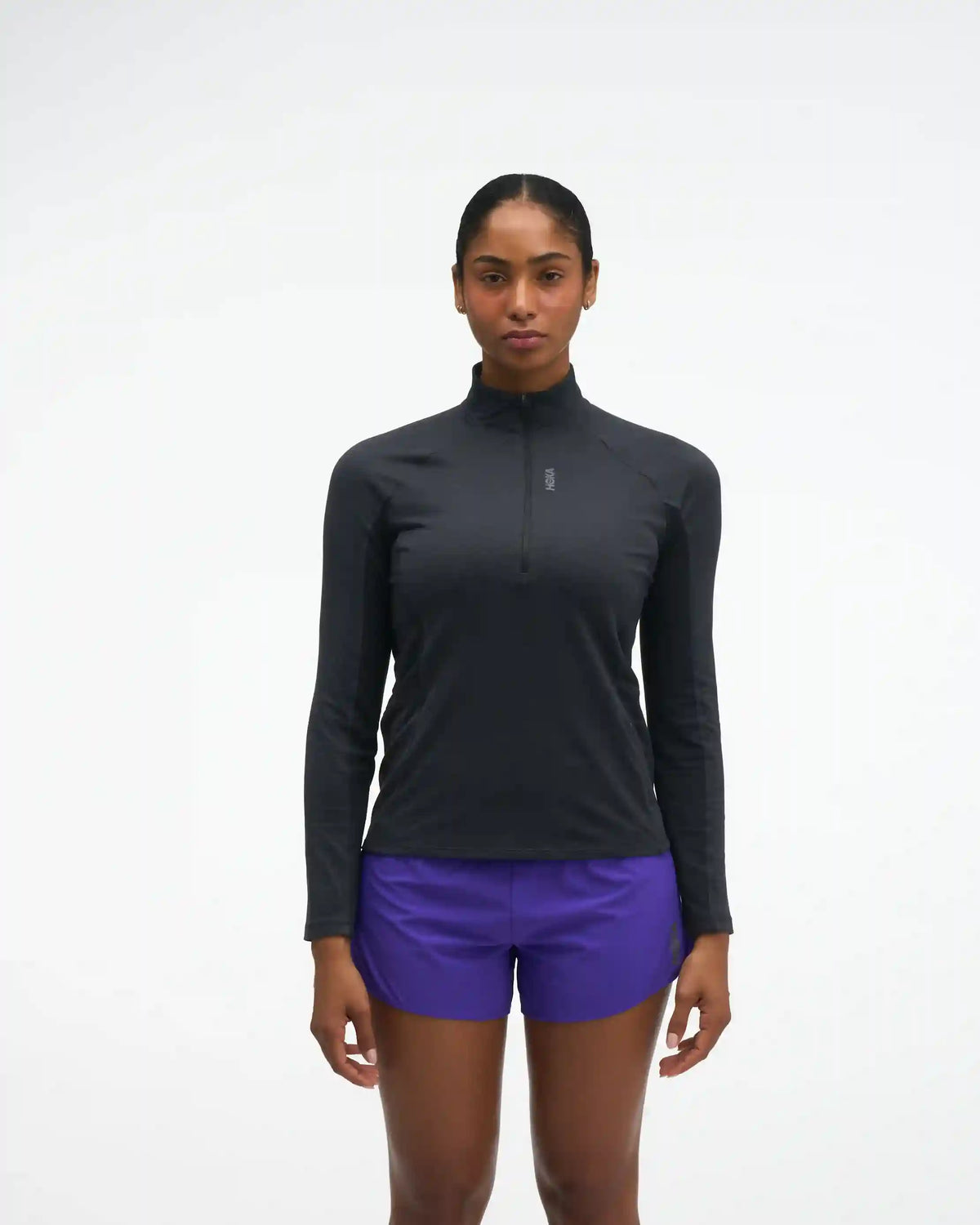 SkyForm Half Zip:Black Htr:XS